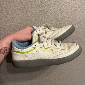 Reebok Club C 85 Yellow and Blue Shoes